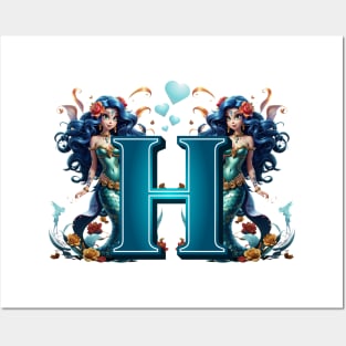 Mermaid Alphabet The Letter H Posters and Art